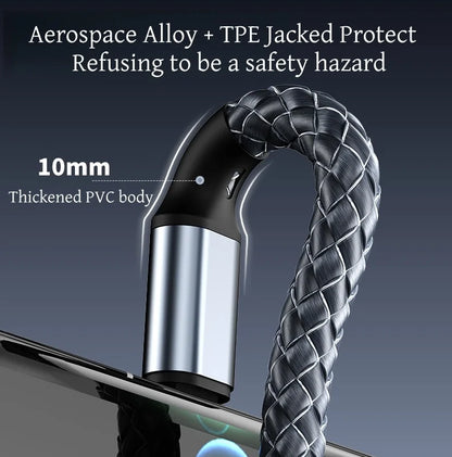 4-in-1 Multifunctional Charging Cable Supports USB-A to USB-C, Micro USB, and Braided Cables for Charging Multiple Devices