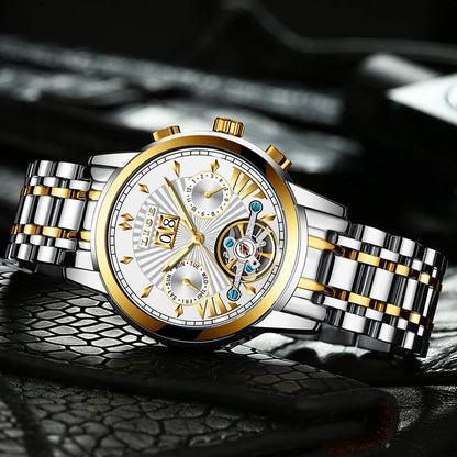 2026 LIGE Automatic Mechanical Wrist Watches For Men Top Brand Luxury Tourbillon Men Watch Fashion Business Waterproof Watch Men