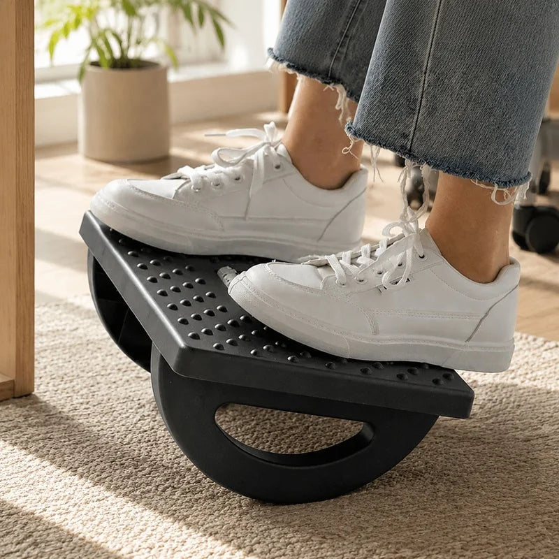 Portable Foot Stool with Massage Rollers Under Desk Ergonomic Support for Home and Office