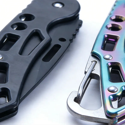Folding Pocket Knife Portable Stainless Steel Fruit Knife with Non-slip Handle Outdoor Survival Hunting Camping Household Tools