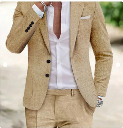 2027 New Spring And Autumn Mens Digital Printed 2 Piece Suit Set Plus Size Smart Casual Blazer Outfit For Business And Wedding