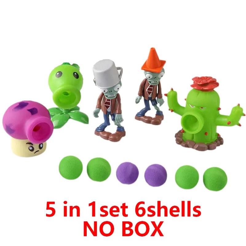 Plants VS Zombies 2 Playset Cactus Peashooter Coconut Cannon Genuine Game Scene Figure Ornaments Soft Silicone Birthday Gift boy