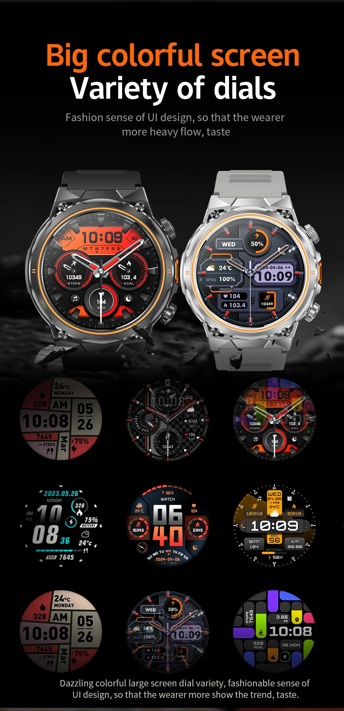 LIGE 2026 Nowy Zewnętrzny Wojskowy Zegarek Smartwatch z Baterią 400 mAh, Wodoodporność 5ATM, Latarka, Monitor Tętna, Tracker Sportowy dla Mężczyzn
