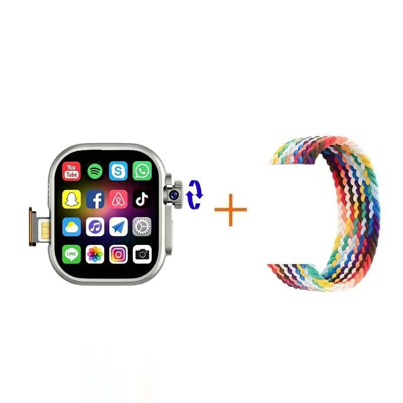 CD12 Smart Watch +1/4pcs Straps AMOLED 4G LTE smart watch with 180 ° rotary camera GPS WiFi SIM card slot health monitoring