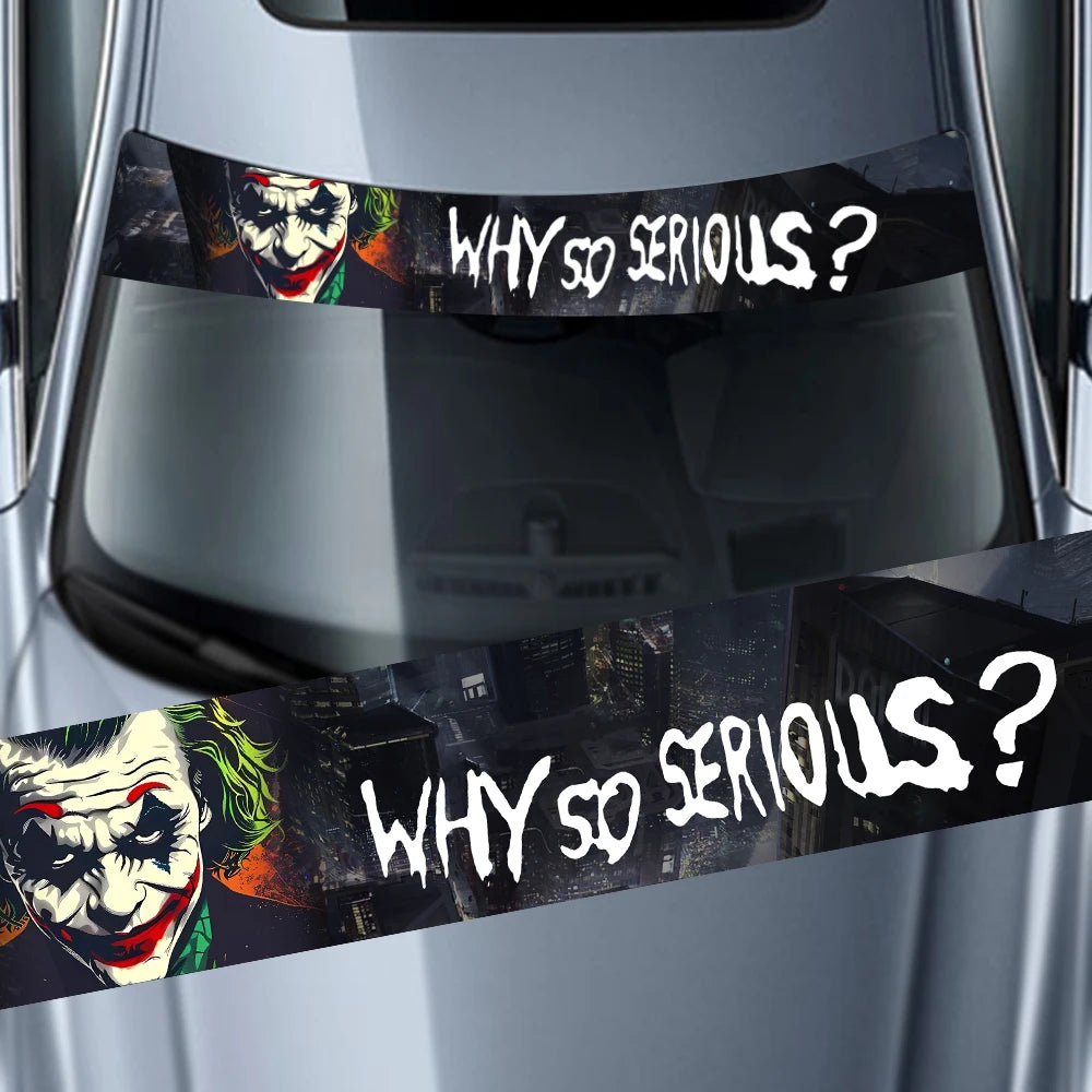Why So Serious Car Sticker funny Joker Front Windshield Decal Vinyl Car Accessories Decor Car shade decoration DIY Stickers