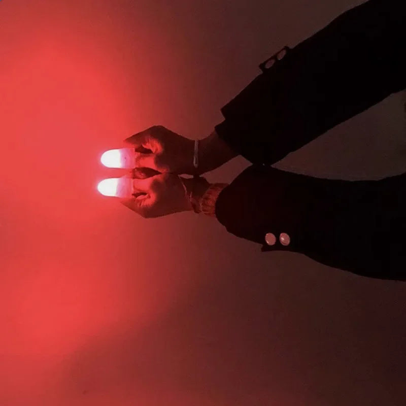 Thumb Finger Light Luminous Finger Light Magic Trick Props Halloween  Glowing Fingers Glow Thumbs（Red）magic props