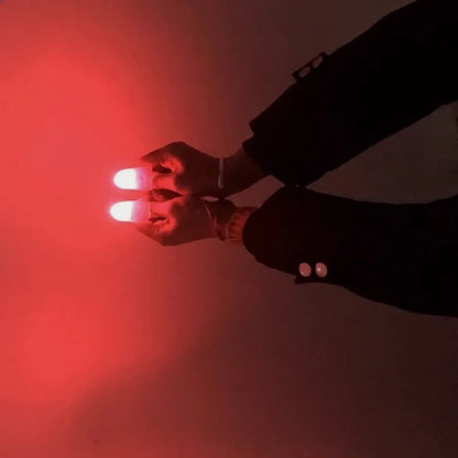 Thumb Finger Light Luminous Finger Light Magic Trick Props Halloween  Glowing Fingers Glow Thumbs（Red）magic props