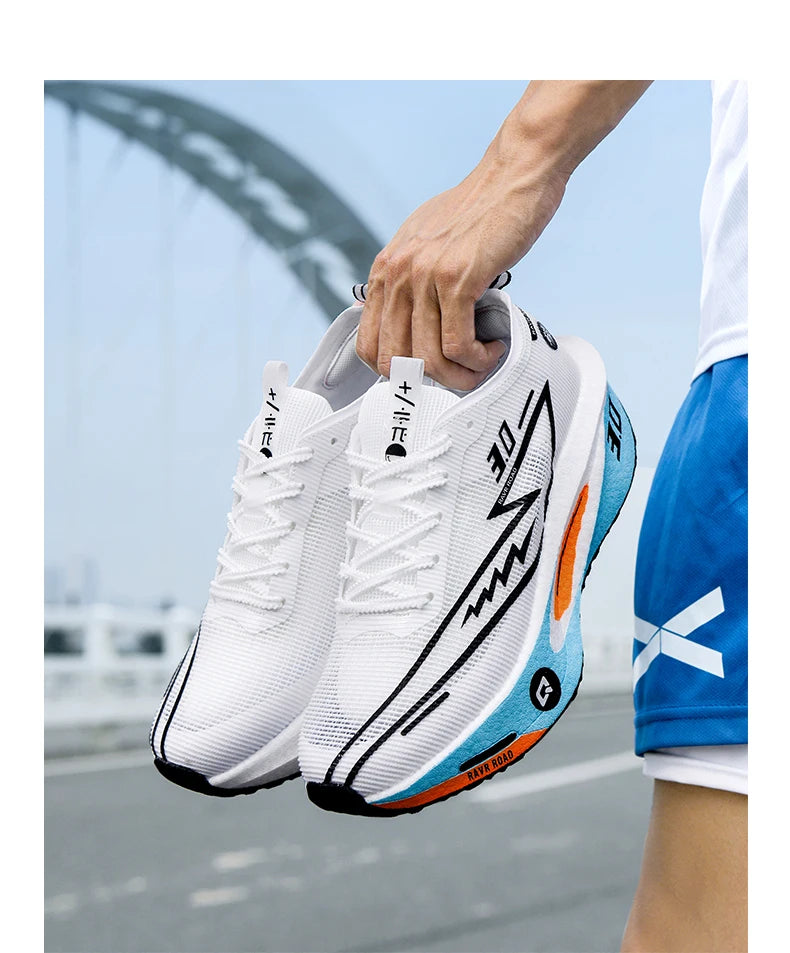 Couple Breathable Mesh Carbon Board Shoes, Student Sports Exam Shoes, Chunta Ultra Light Rebound Marathon Running Shoes