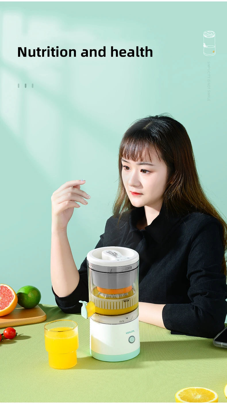 USB Rechargeable Electric Juicer 1PC Wireless Citrus Lemon Orange Juicer Automatic Fresh Fruit Blender for Kitchen