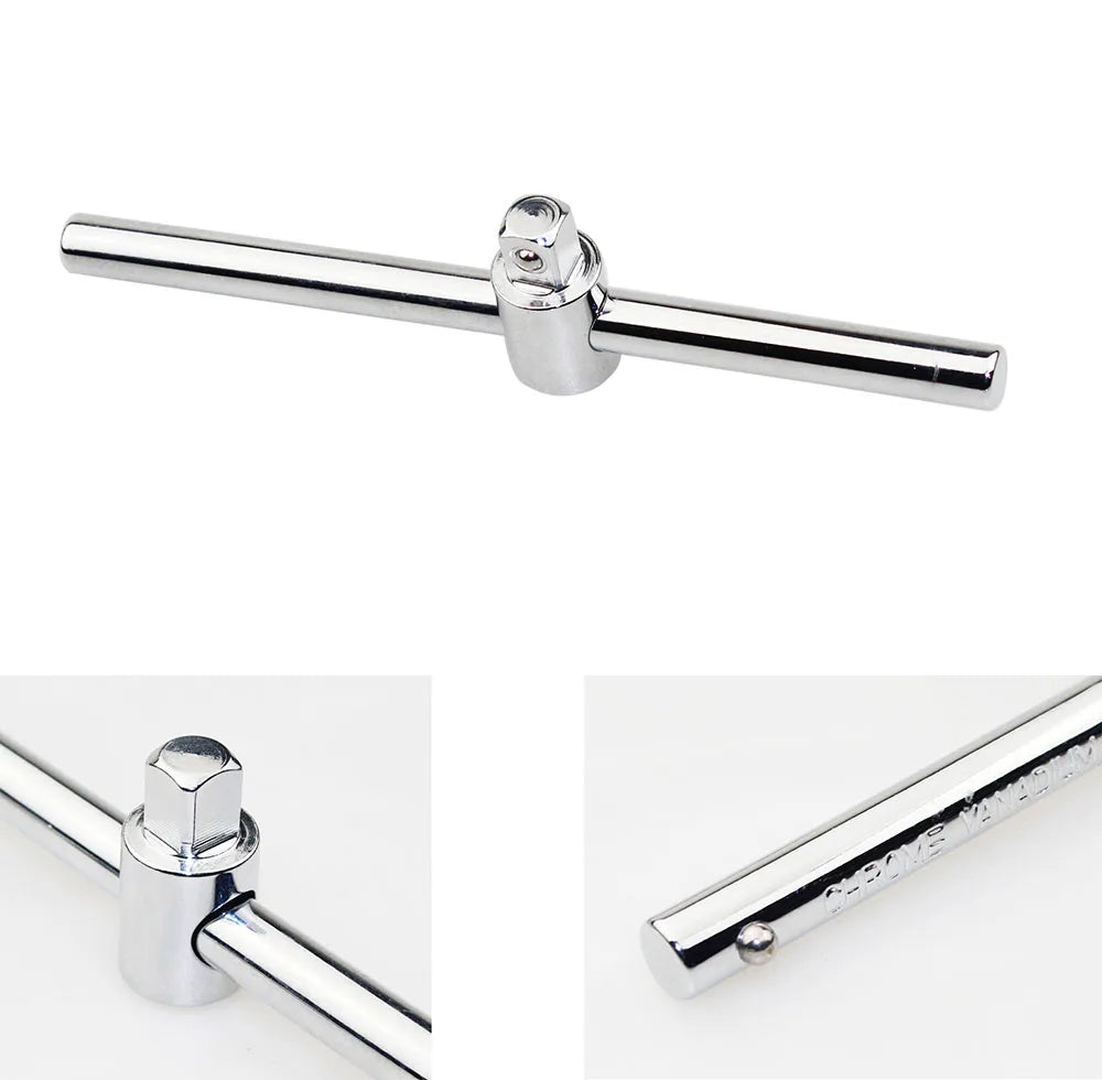1/4" 3/8" 1/2" Drive Impact Socket Sliding Extension Bar 115-250mm T-handle Socket Breaker Bar for Ratchet Driver & Car Repair