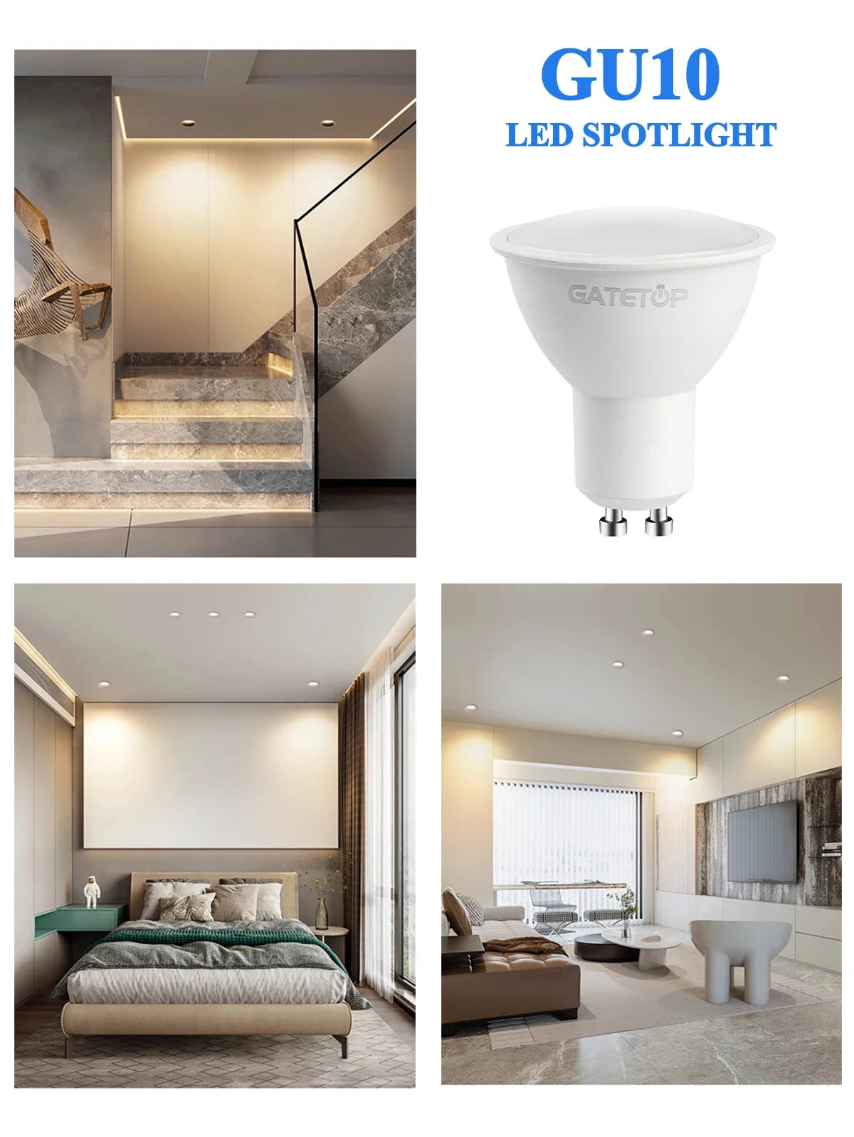 1-10Pack Dimmable GU10 E27 E14 B22 LED Bulb Lamp 220V No flicker Warm white Natural light 3000K 4000K 6000K dimming A60 C37
