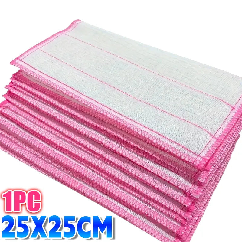 1-50pcs Anti-Oil Kitchen Towels Cotton Dishcloth Super Absorbent Non-stick Oil Reusable Cleaning Cloth Kitchen Daily Dish Towels