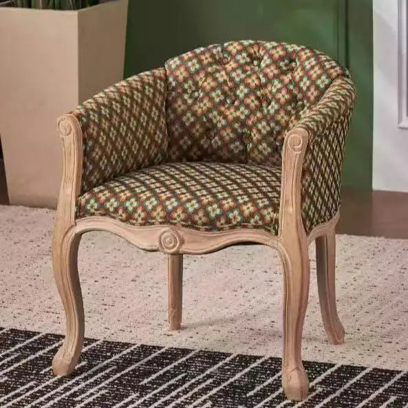 Leisure Sofa Chair, Solid Wood Antique Dining Chair, European Hotel Dining Chair, Living Room Leisure Sofa,Support Customization