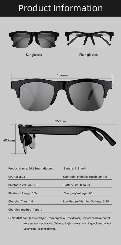 Lenovo 8K HD AI Smart Glasses AI Translation Hands-Free Calling AI Chat Logging Music Playback Smart Sunglasses for Men 2026 Ne