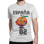 Naranjito T-shirt Men's High Quality Round Neck Spain 82 Spanish Mascot 1982 Football T-shirt Top