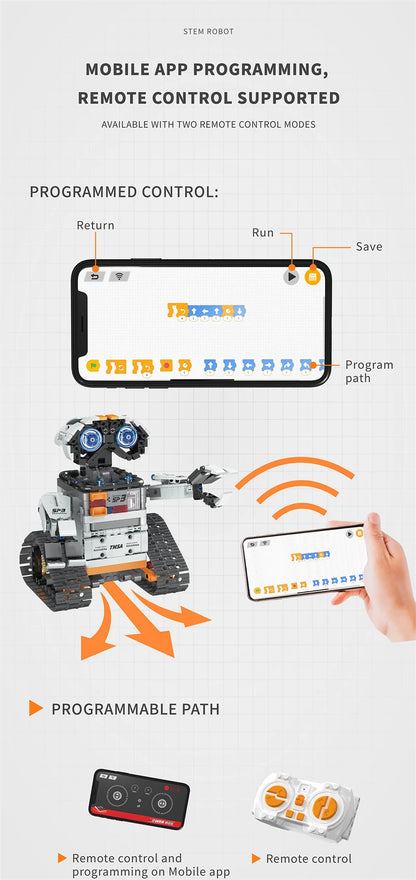 Multi-Axis mechanical Arm Programmable Building Blocks 5 in 1 robot Remote Control toys Interactive STEM Learning children gift