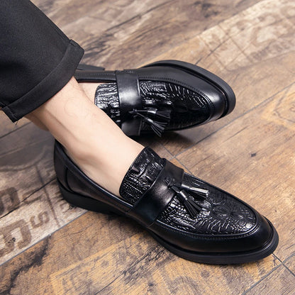 Men's Dress Shoes Formal Leather Loafers Male Tassel Social Casual Business Shoes For Men Wedding Office Party Leather Shoes