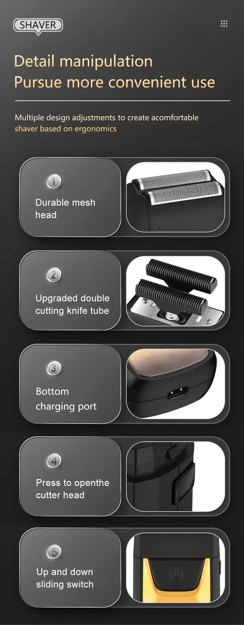 Electric shaver for men beard trimmer shaving home appliance professional barber machines hair cutting machine trimmer for men