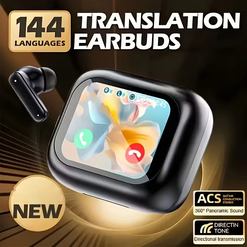 AI Real-time Translation Headset, 150 Language Translation. Translation Wireless Headphones, LCD Large-screen TWS In-ear ANC ENC