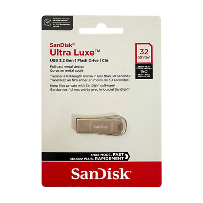 SanDisk 100% Oryginalny, Prawdziwy Ultra Luxe USB 3.2 Pendrive USB 32GB 64GB 128GB 256GB Pamięć Flash Full Metal Jacket