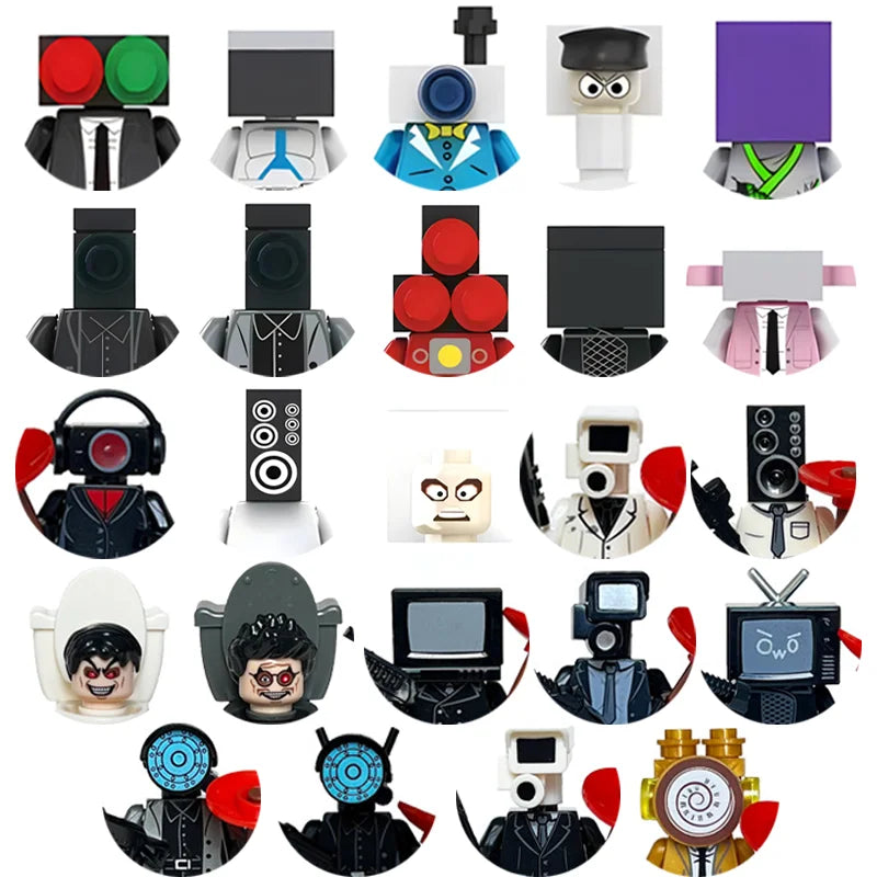 City character building block figure set, little block people, block accessories, engineer, doctor, firefighter, kids' toy