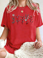 All Kinds Of Beautiful Flowers Printed T-Shirt Women Cotton Loose T Shirts All-Match Summer Clothing Comfortable Y2K Streetwear