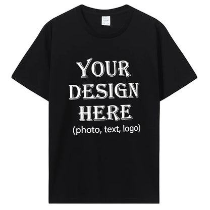 Custom Personalized Front And Back Add Your Own Text Design T-Shirt Cotton Harajuku Tee DIY Your Like Photo Or Logo Tshirt