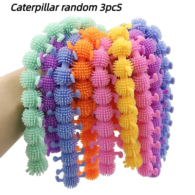 Cute Caterpillar Unicorn Animals Squishy Kids Sensory Fidget Decompression Toys for Children Adults Autism Stress Relief Gifts