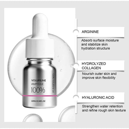 100% Pure Volufiline Plumping Ampoule Serum, Skin Care Essential for Facial Volume & Even Skin Tone, Fast-Absorbing Hydrating
