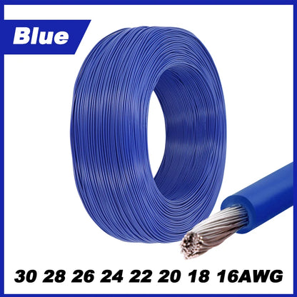 12Colors 1007 Stranded Electric Wire 5/10M 30/28/26/24/22/20/18/16AWG PVC Insulated Tinned Plating Copper Cable for DIY LED Line