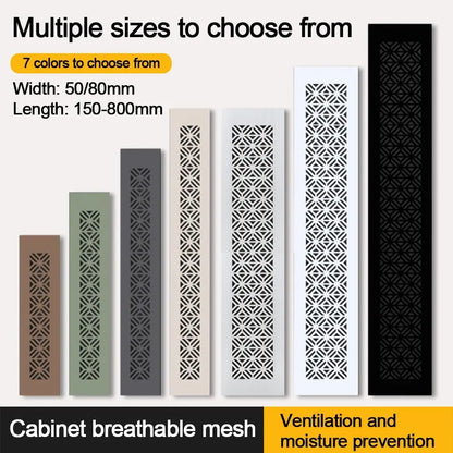 50/80cm Wide Rectangle Aluminum Alloy Air Vent Ventilator Grille Cover Doors Cabinet Wardrobe Breathable Mesh Air Vent