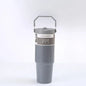 30oz Large Capacity Portable Car Cup Stainless Steel Thermos Cup with Straw & Handle Travel Sports Water Bottle Vacuum Flask