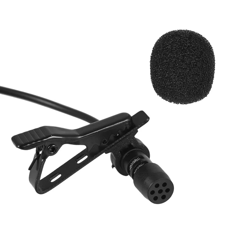 Portable Clip-on Lapel Lavalier Microphone 3.5mm Jack Hands-free Mini Wired Condenser Microphone For Iphone SamsungXiaomi Laptop