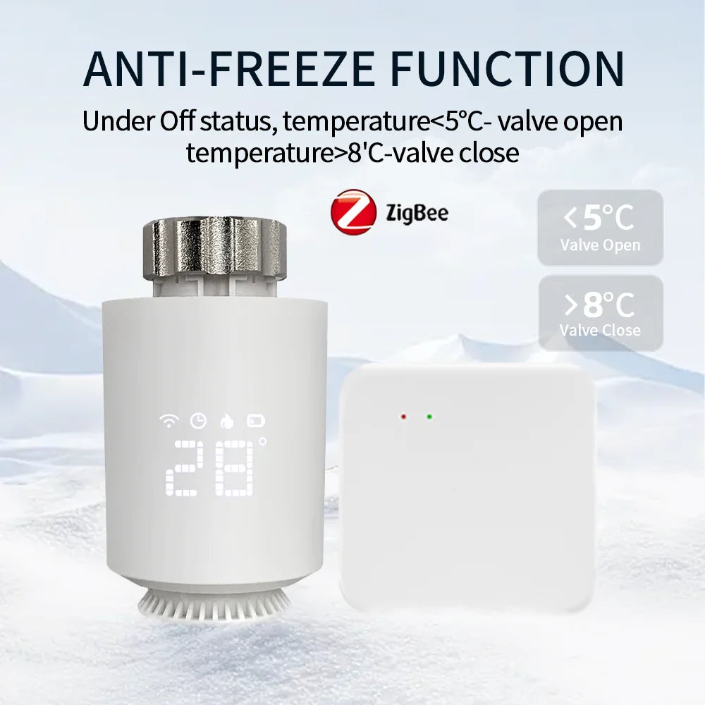 Tuya Zigbee Thermostatic Valve Radiator Zigbee Thermostat Smart Thermostatic Radiator Valve Head Temperature Controller Alexa
