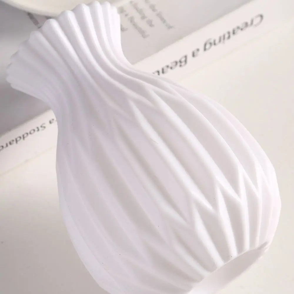 Plastic Vase White Imitation Ceramic Flower Pot Nordic Decor Wedding Home Table Outdoor Diy High Quality Gift Prop Bonsai Garden