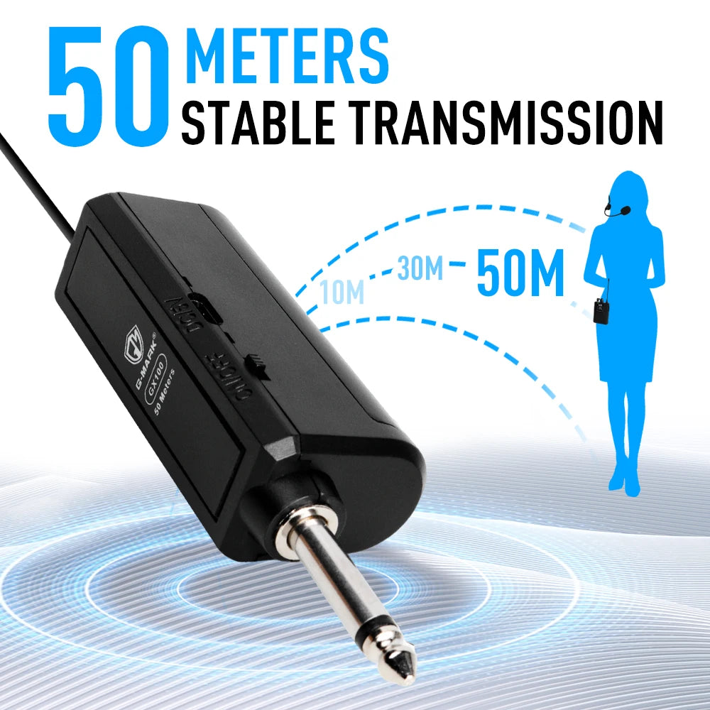 Wireless Transmitter System G-MARK GX100 Professional UHF headset Mic 50M For Party Show Stage Wedding Church