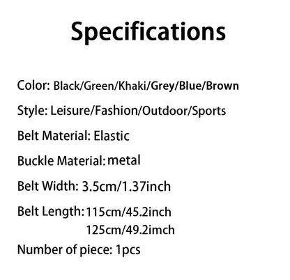 Men's Belt Nylon Tactical Belt Metal Buckle Woven Elastic Belt Outdoor Training With Pants Jeans Belt Leisure Woven Belts Unisex