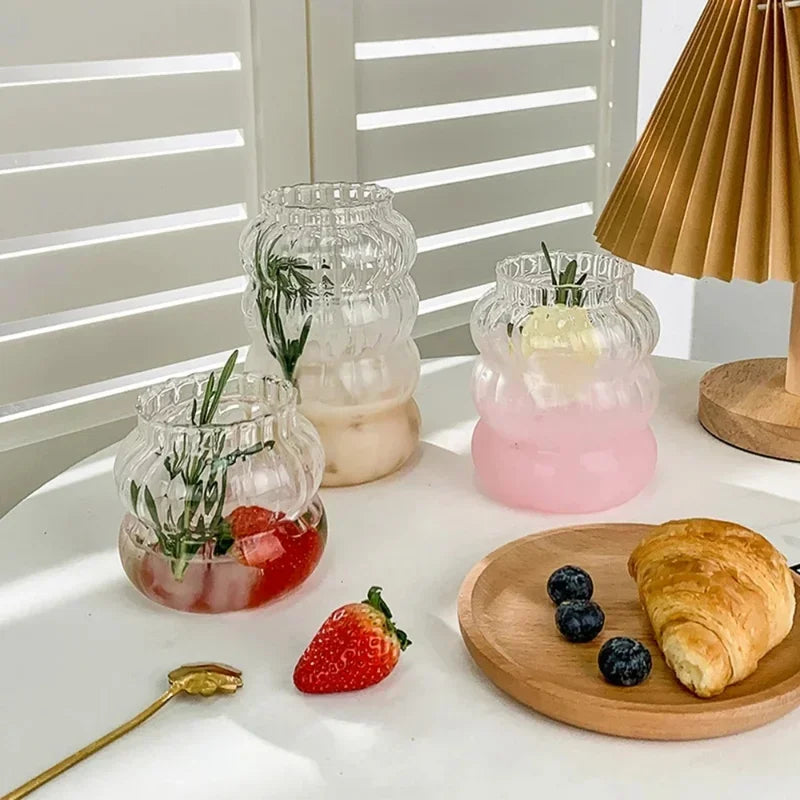 Creative Glass Cup Transparent Heat-resistant Tumbler Juice Milk Coffee Mug Home Water Glasses Beer Cocktail Glasses Drinkware