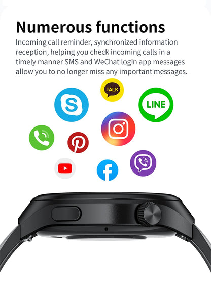 LIGE Men's Smart Watch Outdoor Sports Watches Heart Rate Blood Oxygen Monitoring Motion Trajectory Bluetooth Call Smartwatch