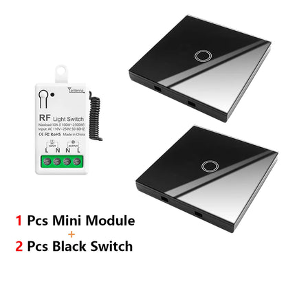 Diese 86 Wireless Touch Light Switch 433MHz Remote Transmitter, AC 110V~250V 10A Relay Receiver Interruptor for home improvement