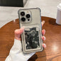 Przezroczyste Etui Portfelowe na Karty do iPhone 16 15 14 13 12 11 Pro Max Mini X XR 7 8 Plus Przezroczysta Odporna na Wstrząsy Miękka Obudowa