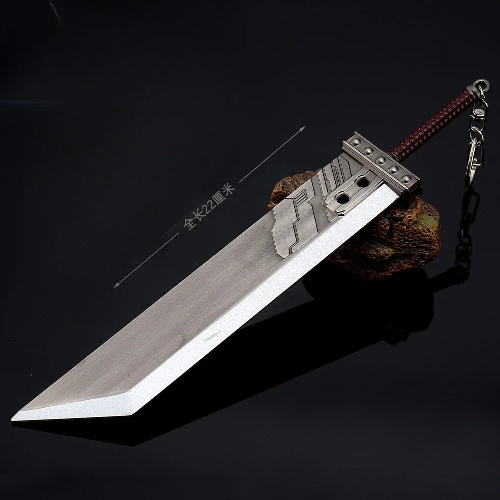 22cm Buster Sword Fantasy Game Weapon Cloud Strife Game Metal Sword Weapon Model Home Ornament Samurai Karambit Knafe Crafts Toy