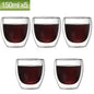 80ML Double Wall Glass Cup 1/12PCS Transparent Handmade Heat Resistant Tea Drink Whisky Wine Set Espresso Coffee Milk Mugs Gift
