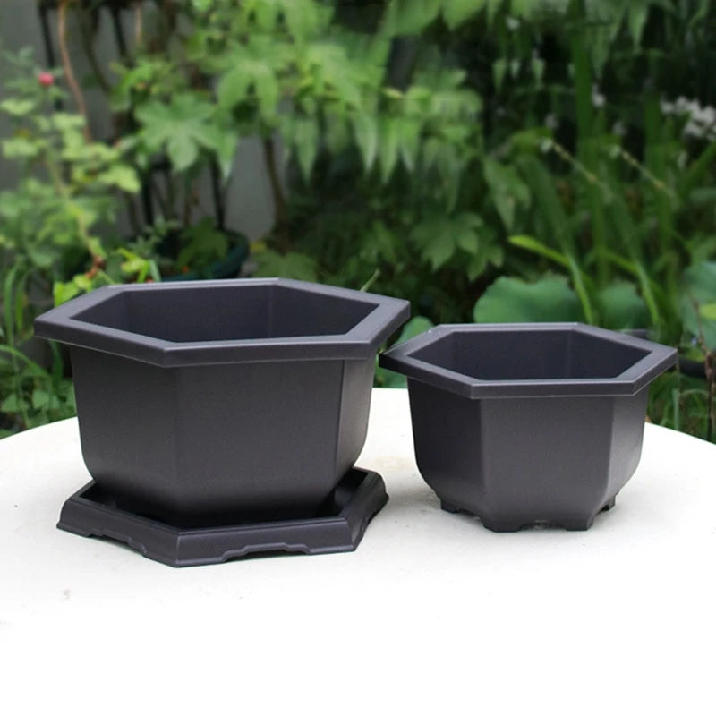 Rectangular Square Flowerpots Imitation Purple Clay Succulent Plants Pots Oval Pots Outdoor Garden Landscape Bonsai Pot Trays