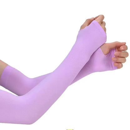 UV  Ice Silk Hand Protector Cover Long Gloves Sunscreen Half Finger Sleeves For Sunbathing Hiking Summer