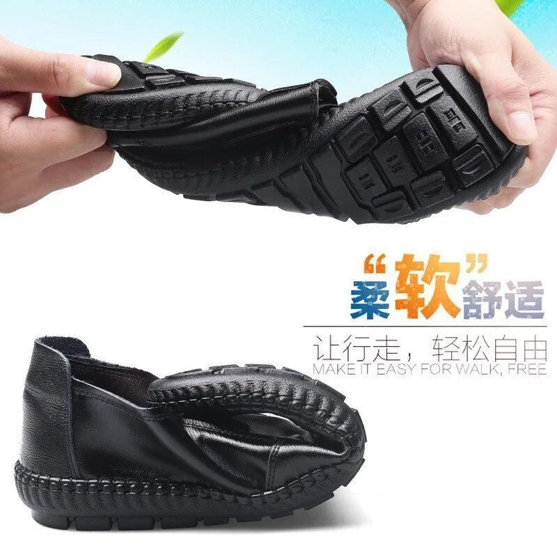 Mens PU Leather Loafers Non Slip Walking Flats Breathable Outdoor Slip on Casual Shoes for Male Work Office Driving Sneakers2