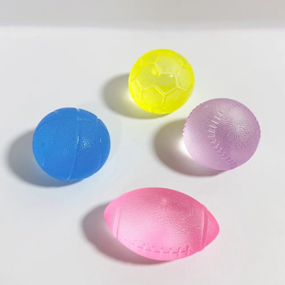 Stress Relief Toy Simulation Football Basketball Rugby Squishy Squeeze Toy Crystal Soil Desk Fidget Toy Christmas Gift
