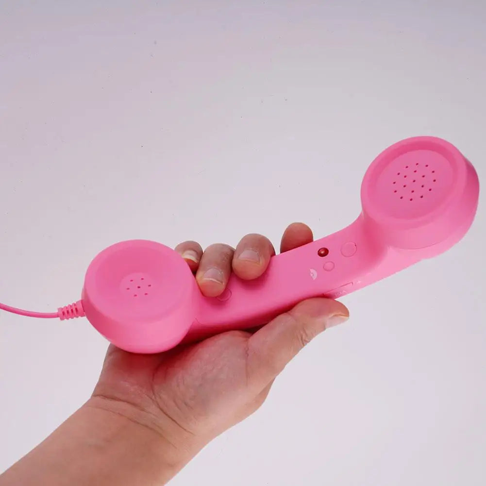 3.5mm Universal Retro Telephone Handset Retro Telephone Receiver Handset Mini Microphone Speaker for Mobile Phones Computers