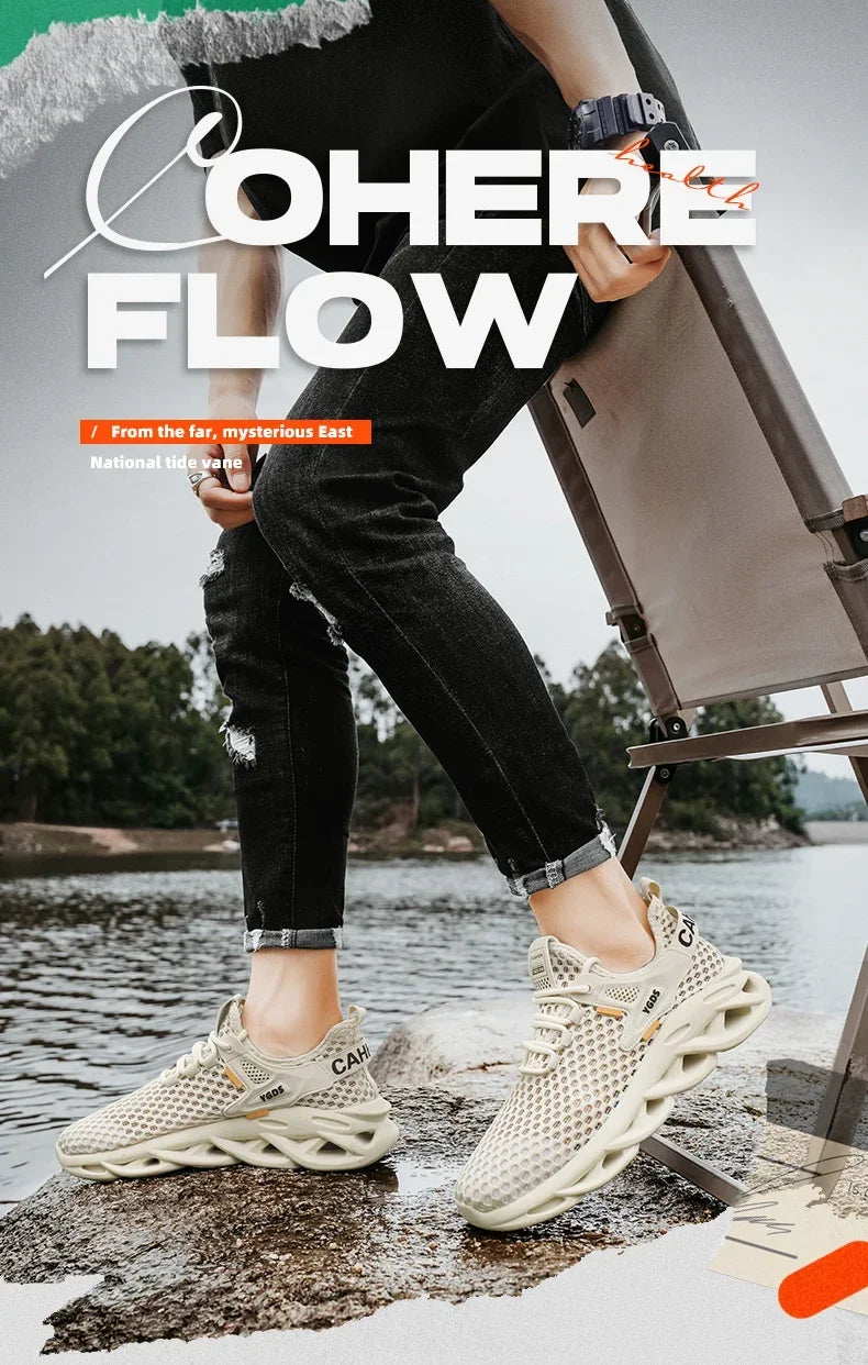 Breathable Mesh Summer Men Platform Sneakers Lightweight Casual Loafers Shoes for Running Tennis Hiking Outdoor Daily Wear