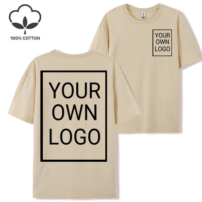Double Sided Customized LOGO Picture Women T-Shirt Summer Y2K Loose Short Sleeves Comfortable T Shirts Crewneck DIY Tee Tops